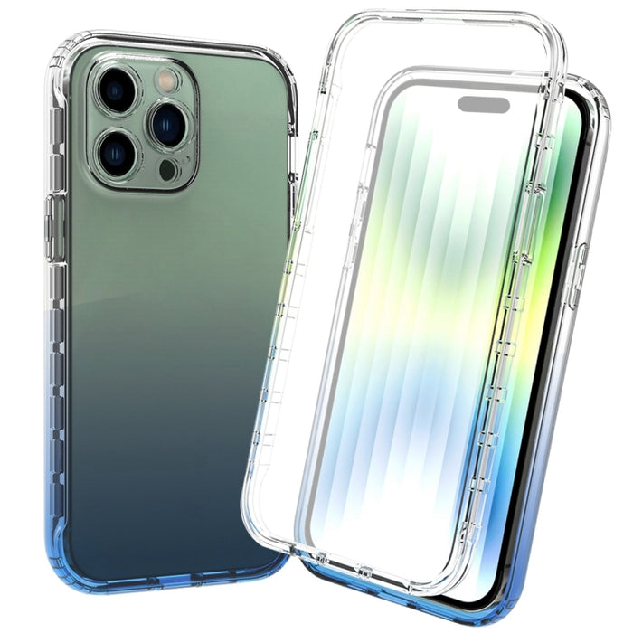 Estuche para teléfono degradado transparente a prueba de golpes de cuerpo completo