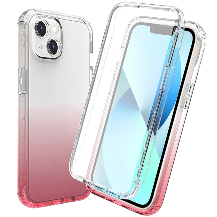 Estuche para teléfono degradado transparente a prueba de golpes de cuerpo completo