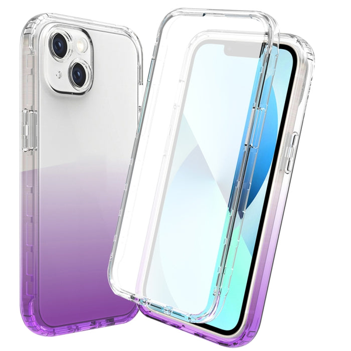 Estuche para teléfono degradado transparente a prueba de golpes de cuerpo completo