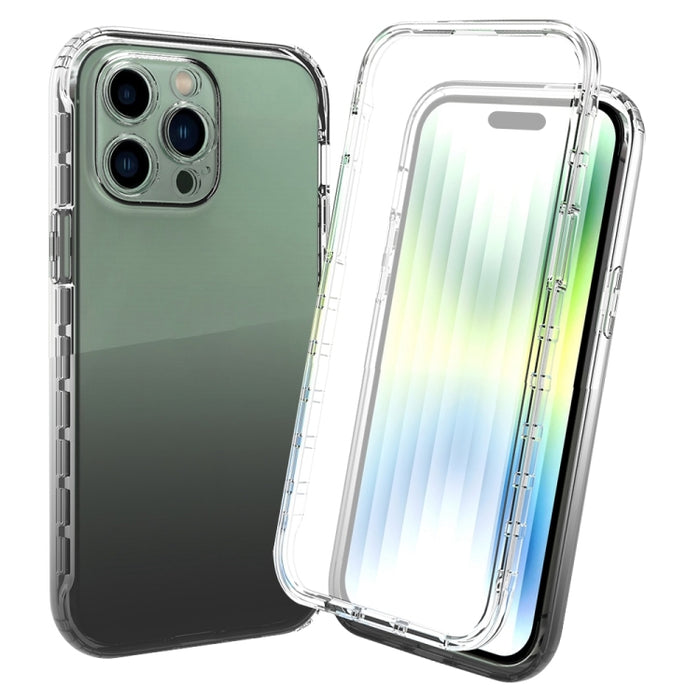 Estuche para teléfono degradado transparente a prueba de golpes de cuerpo completo