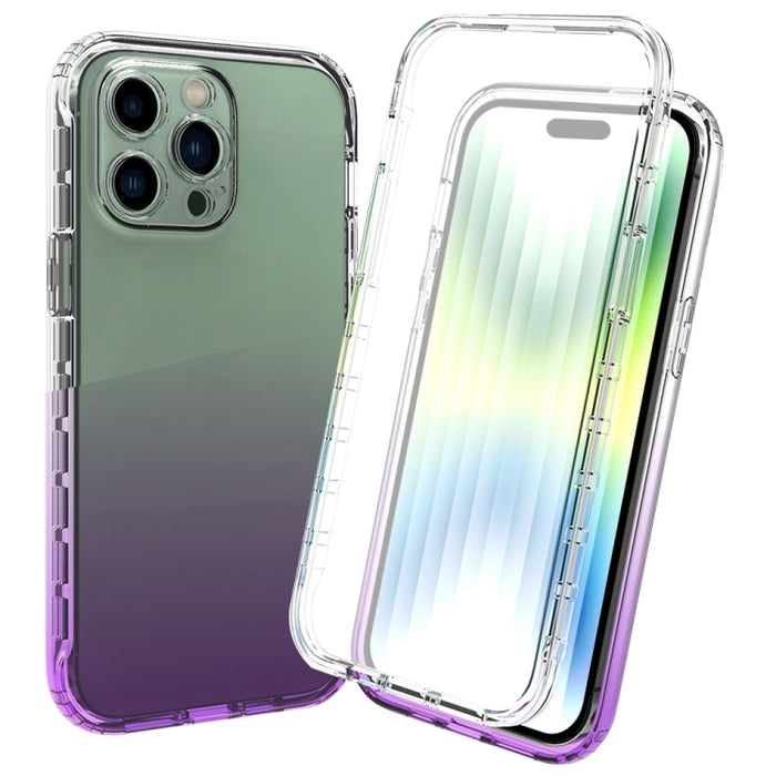 Estuche para teléfono degradado transparente a prueba de golpes de cuerpo completo