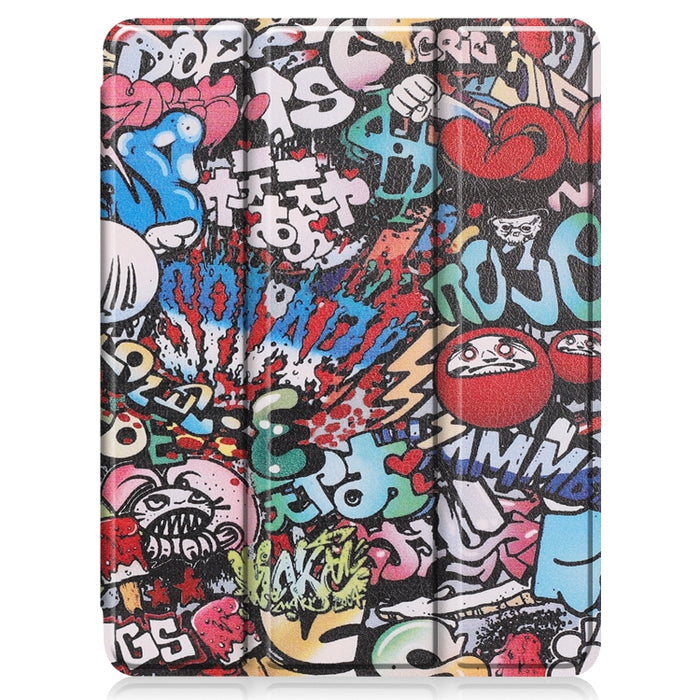 Funda para tableta inteligente de TPU pintada con función de suspensión, soporte de tres pliegues y ranura para bolígrafo