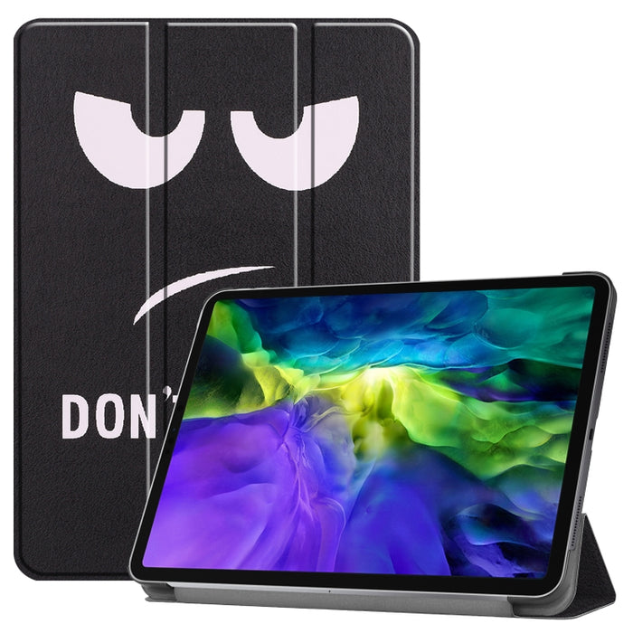 Estuche de cuero para tableta inteligente de TPU pintado Custer con función de suspensión y soporte de tres pliegues y ranura para bolígrafo