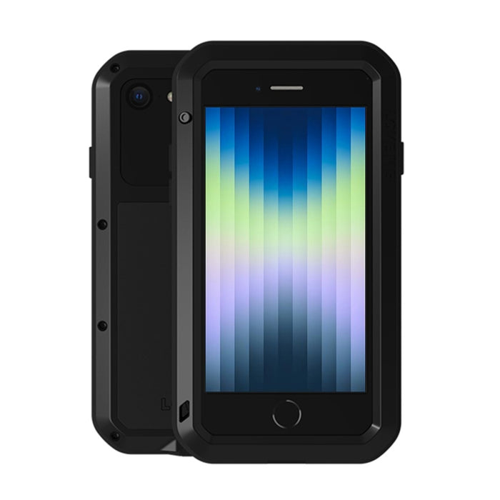 LOVE MEI Metal a prueba de golpes impermeable a prueba de polvo funda protectora para teléfono con vidrio