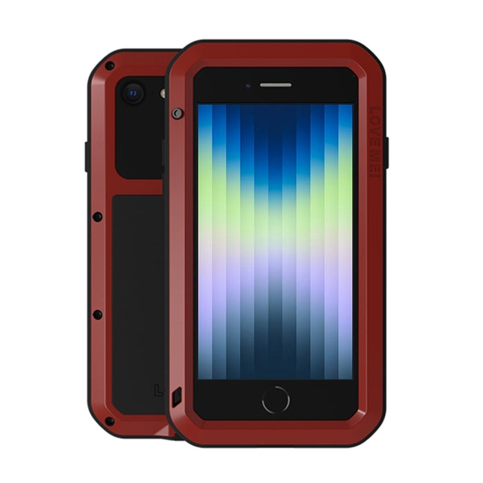 LOVE MEI Metal a prueba de golpes impermeable a prueba de polvo funda protectora para teléfono con vidrio
