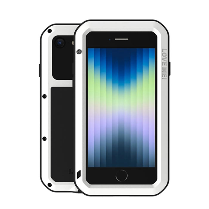 LOVE MEI Metal a prueba de golpes impermeable a prueba de polvo funda protectora para teléfono con vidrio