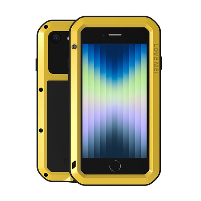 LOVE MEI Metal a prueba de golpes impermeable a prueba de polvo funda protectora para teléfono con vidrio