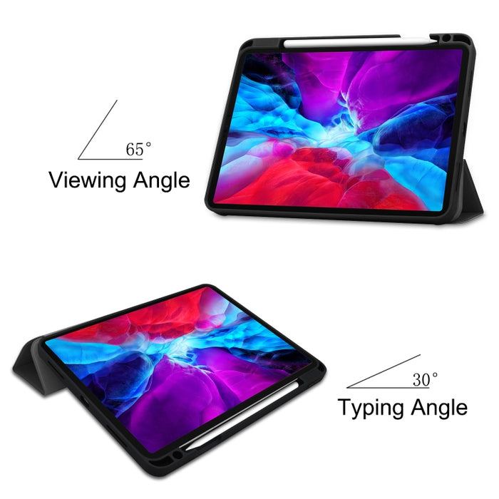 Custer Pattern Pure Color TPU Smart Tablet Holster con función de suspensión y soporte triple y ranura para bolígrafo
