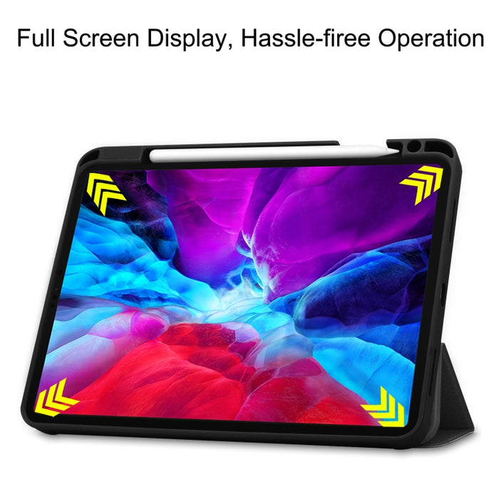 Custer Pattern Pure Color TPU Smart Tablet Holster con función de suspensión y soporte triple y ranura para bolígrafo