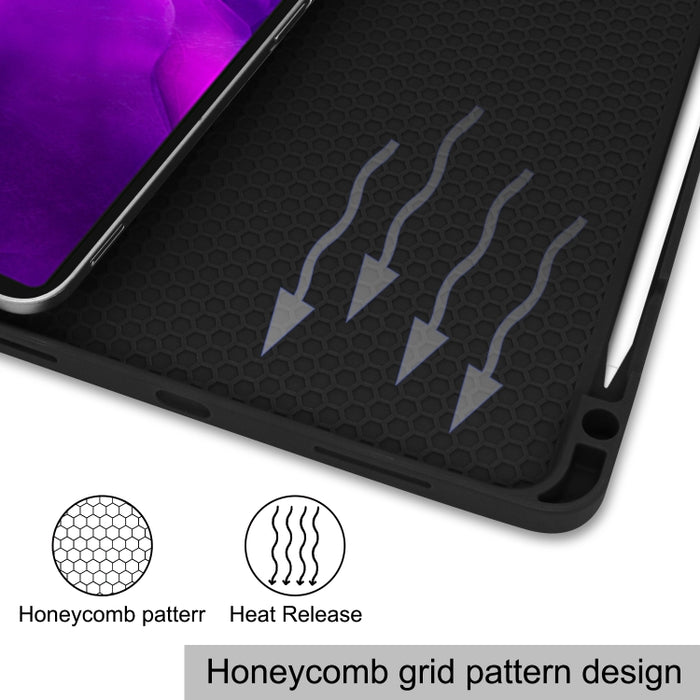 Custer Pattern Pure Color TPU Smart Tablet Holster con función de suspensión y soporte triple y ranura para bolígrafo