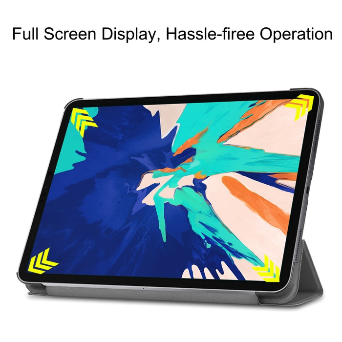 Custer Pattern TPU Smart Tablet Holster con función de suspensión y soporte de tres pliegues y ranura para bolígrafo