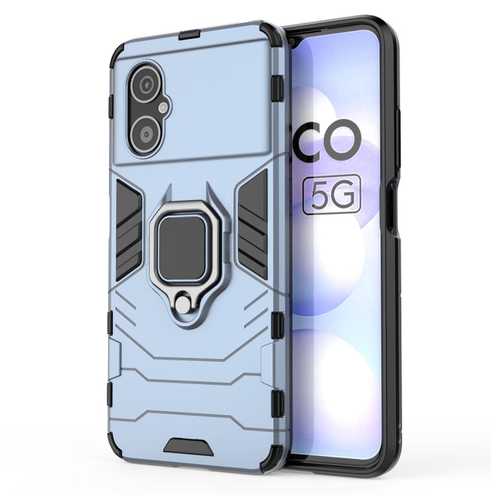 Caja de teléfono PC + TPU a prueba de golpes con soporte de anillo magnético, For Xiaomi Poco M4 5G / Poco M5 5G / 4G