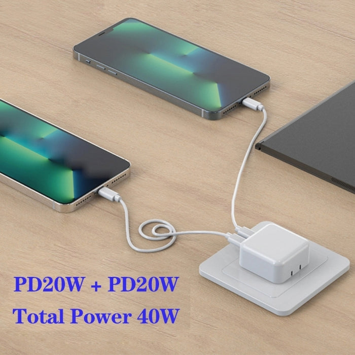 Cargador SDC-40W Dual PD USB-C / Type-C para la serie iPhone / iPad