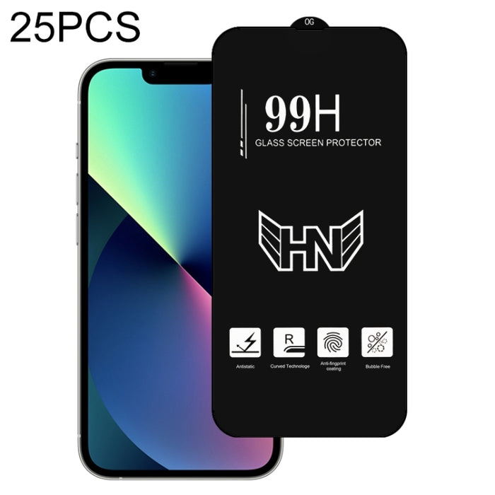 Película de vidrio templado de pantalla completa de arco grande de aluminio alto de 25 piezas, For iPhone 14 (25pcs), For iPhone 14 Plus (25 PCS), For iPhone 14 Pro (25 PCS), For iPhone 14 Pro Max (25 PCS)