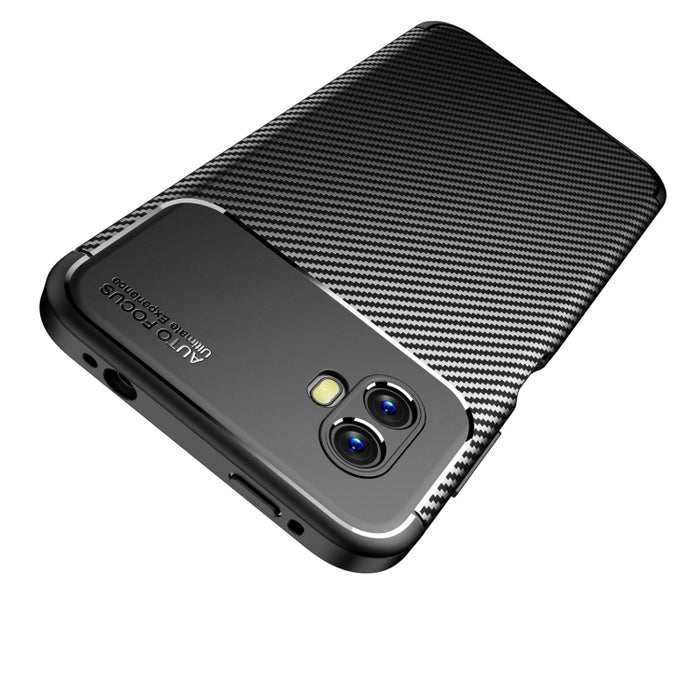 Caja de teléfono TPU a prueba de golpes con textura de fibra de carbono con orificio preciso, For Xiaomi Poco M4 5G, For Samsung Galaxy Xcover6 Pro