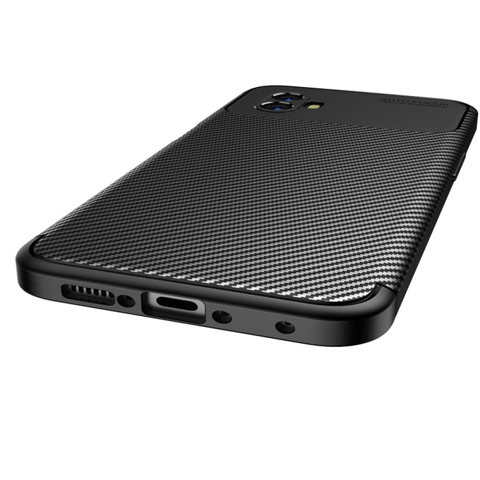 Caja de teléfono TPU a prueba de golpes con textura de fibra de carbono con orificio preciso, For Xiaomi Poco M4 5G, For Samsung Galaxy Xcover6 Pro