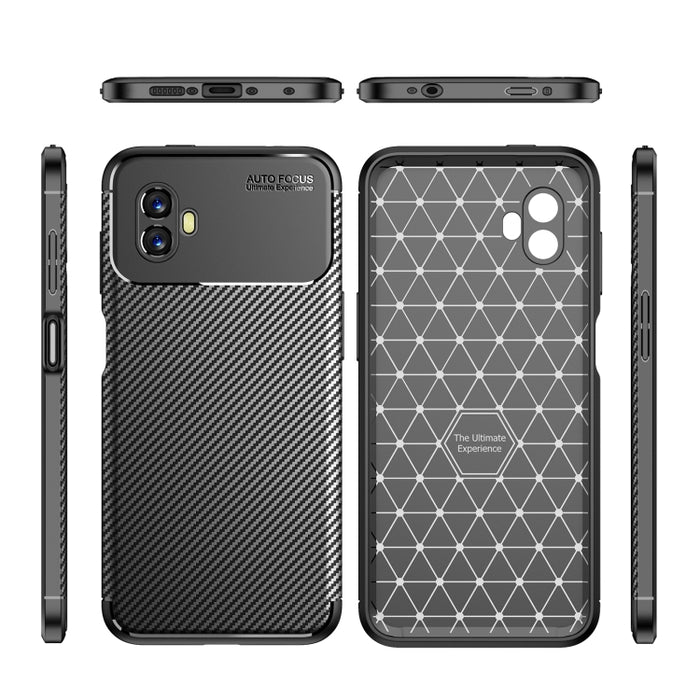 Caja de teléfono TPU a prueba de golpes con textura de fibra de carbono con orificio preciso, For Xiaomi Poco M4 5G, For Samsung Galaxy Xcover6 Pro