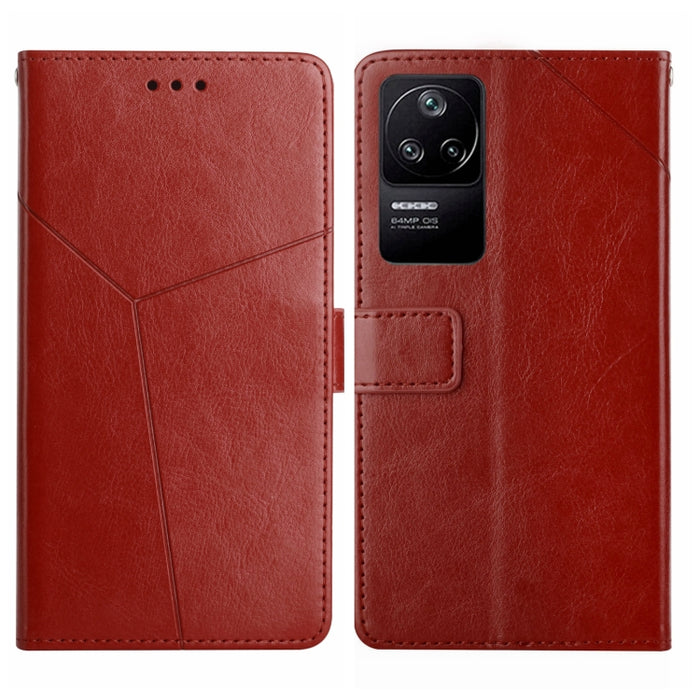 Estuche para teléfono de cuero con tapa horizontal y costuras en Y, For Xiaomi Poco F4 5G, For Xiaomi Poco X4 GT