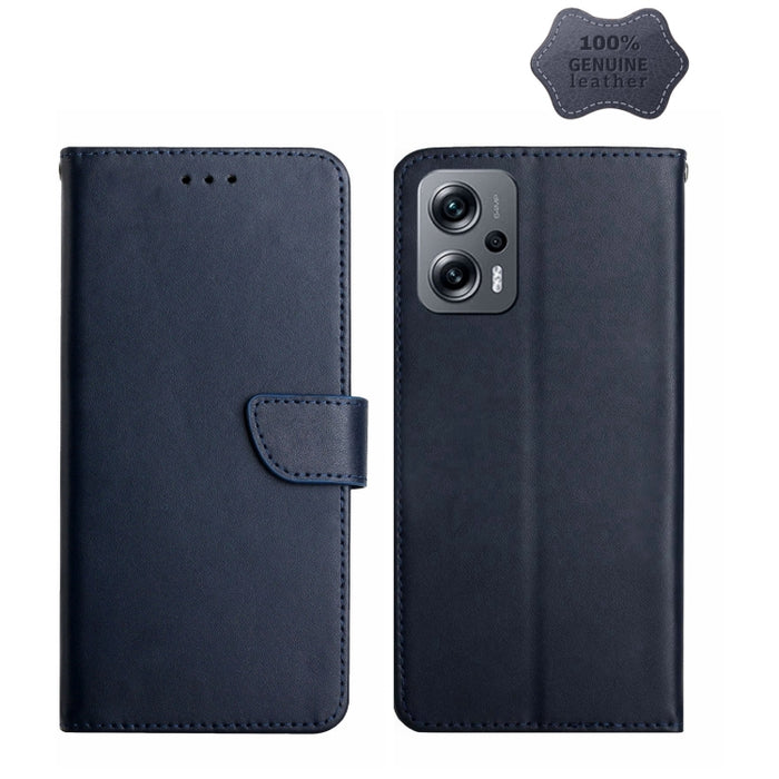 Estuche para teléfono con tapa horizontal a prueba de huellas dactilares de cuero genuino, For Xiaomi Poco F4 5G, For Xiaomi Poco X4 GT