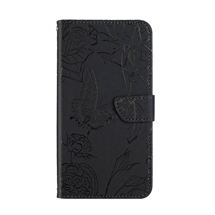 Skin Feel Butterfly Peony Estuche para teléfono de cuero en relieve, For Xiaomi Poco F4 5G, For Xiaomi Poco X4 GT