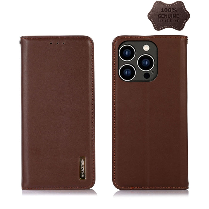 KHAZNEH Estuche para teléfono de cuero de vaca con capa superior de napa, For iPhone 14, For iPhone 14 Plus, For iPhone 14 Pro Max, For iPhone 14 Pro