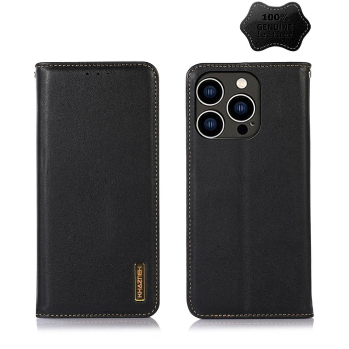 KHAZNEH Estuche para teléfono de cuero de vaca con capa superior de napa, For iPhone 14, For iPhone 14 Plus, For iPhone 14 Pro Max, For iPhone 14 Pro