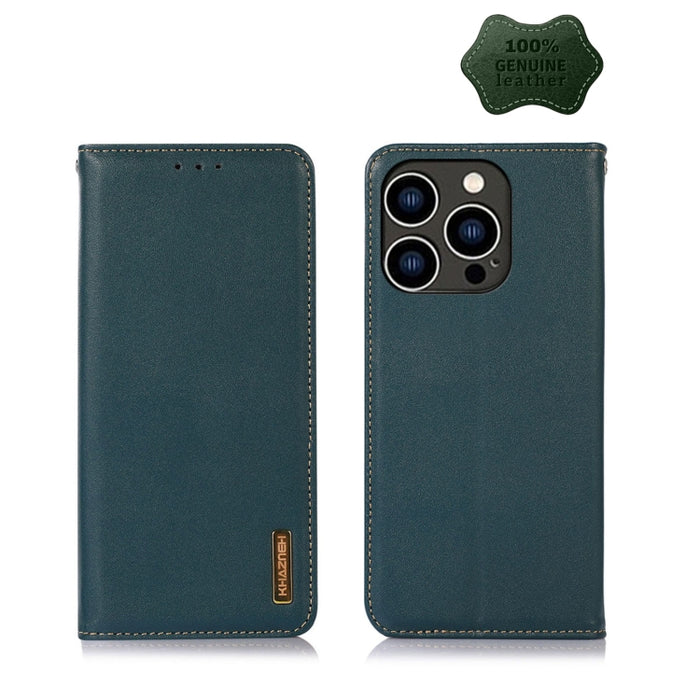 KHAZNEH Estuche para teléfono de cuero de vaca con capa superior de napa, For iPhone 14, For iPhone 14 Plus, For iPhone 14 Pro Max, For iPhone 14 Pro