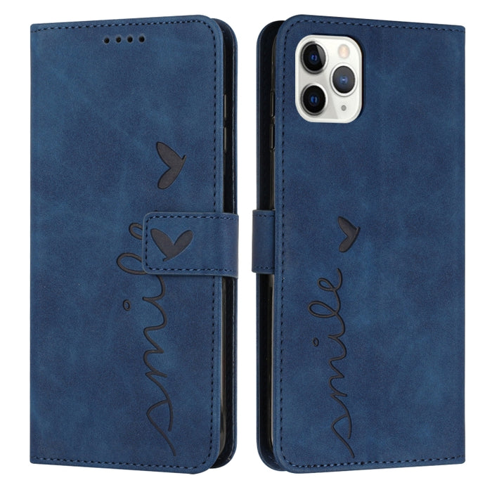 Estuche para teléfono de cuero con patrón de corazón y sensación de piel