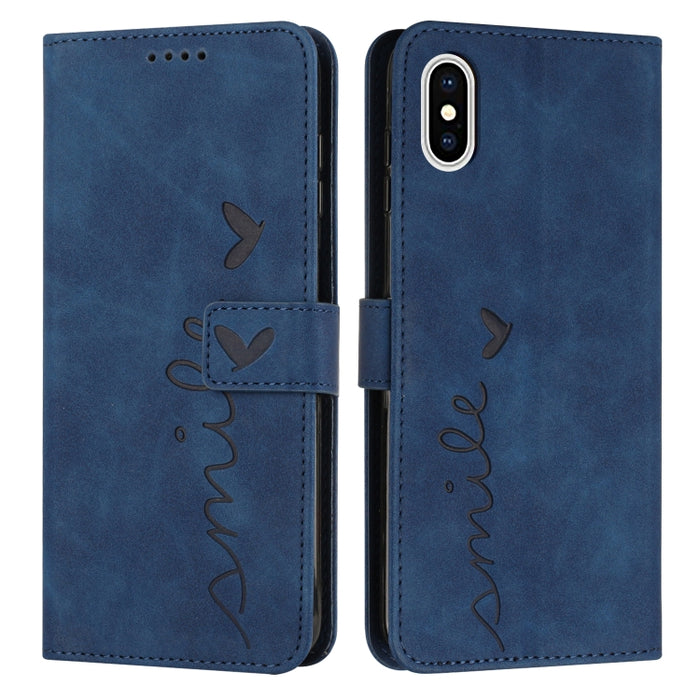 Estuche para teléfono de cuero con patrón de corazón y sensación de piel