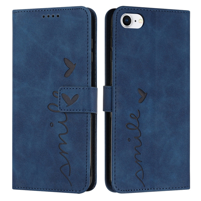 Estuche para teléfono de cuero con patrón de corazón y sensación de piel