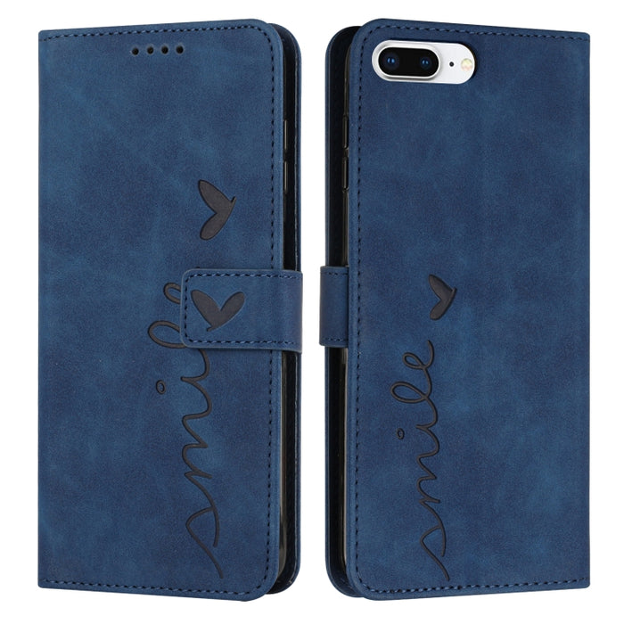 Estuche para teléfono de cuero con patrón de corazón y sensación de piel
