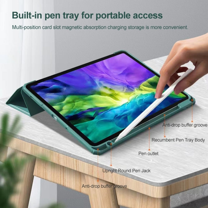 Estuche para tableta de cuero inteligente de la serie Mutural Pinyue, For iPad 9.7 2018 / 2017