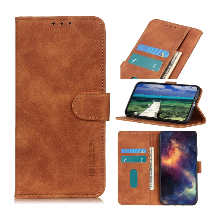 Estuche para teléfono de cuero con textura retro KHAZNEH, For Motorola Moto G42 4G, For Xiaomi Redmi Note 11T Pro 5G / Note 11T Pro+ 5G China / Poco X4 GT 5G