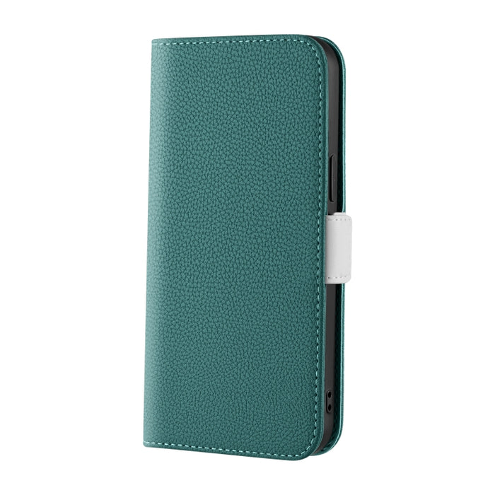 Estuche para teléfono de cuero con textura de lichi color caramelo