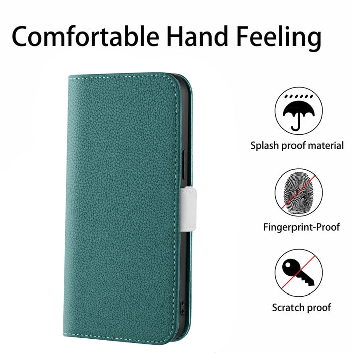 Estuche para teléfono de cuero con textura de lichi color caramelo