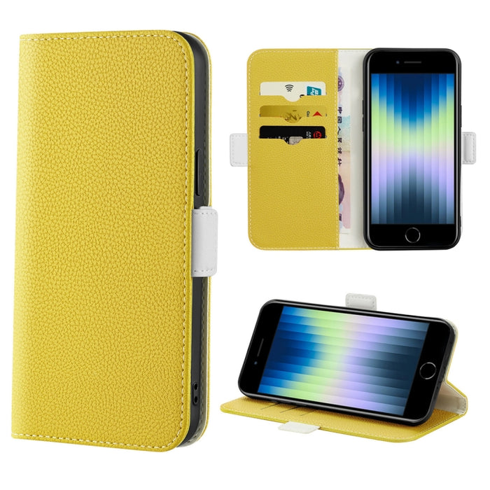 Estuche para teléfono de cuero con textura de lichi color caramelo