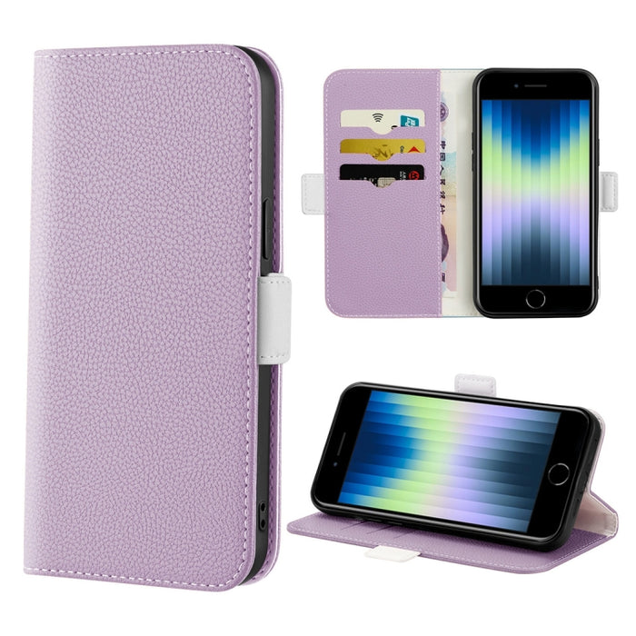 Estuche para teléfono de cuero con textura de lichi color caramelo
