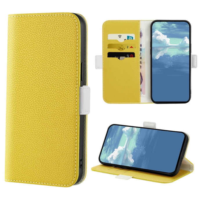 Estuche para teléfono de cuero con textura de lichi color caramelo