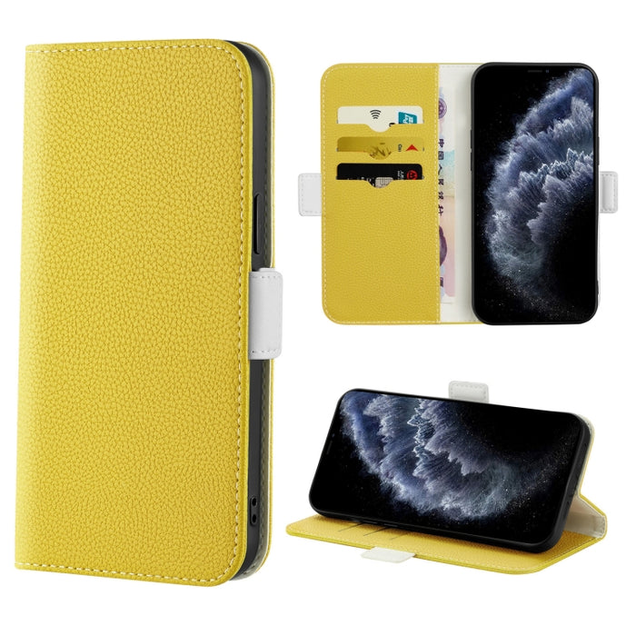 Estuche para teléfono de cuero con textura de lichi color caramelo