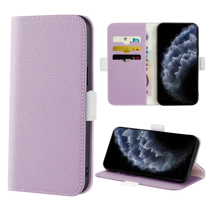 Estuche para teléfono de cuero con textura de lichi color caramelo