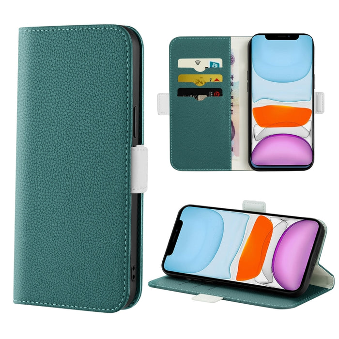 Estuche para teléfono de cuero con textura de lichi color caramelo
