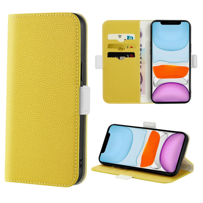 Estuche para teléfono de cuero con textura de lichi color caramelo
