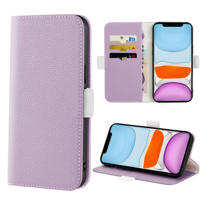 Estuche para teléfono de cuero con textura de lichi color caramelo