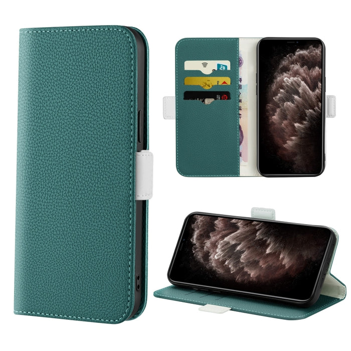 Estuche para teléfono de cuero con textura de lichi color caramelo