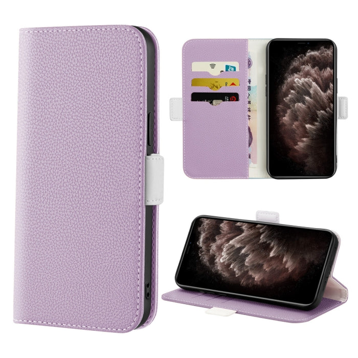 Estuche para teléfono de cuero con textura de lichi color caramelo