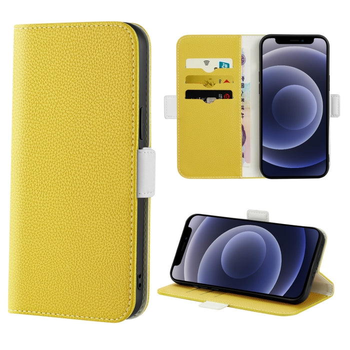 Estuche para teléfono de cuero con textura de lichi color caramelo