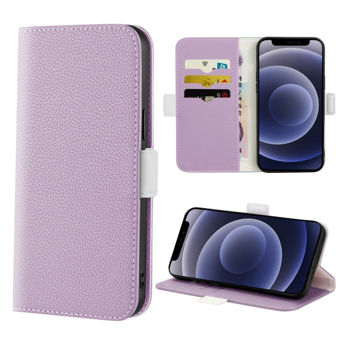 Estuche para teléfono de cuero con textura de lichi color caramelo