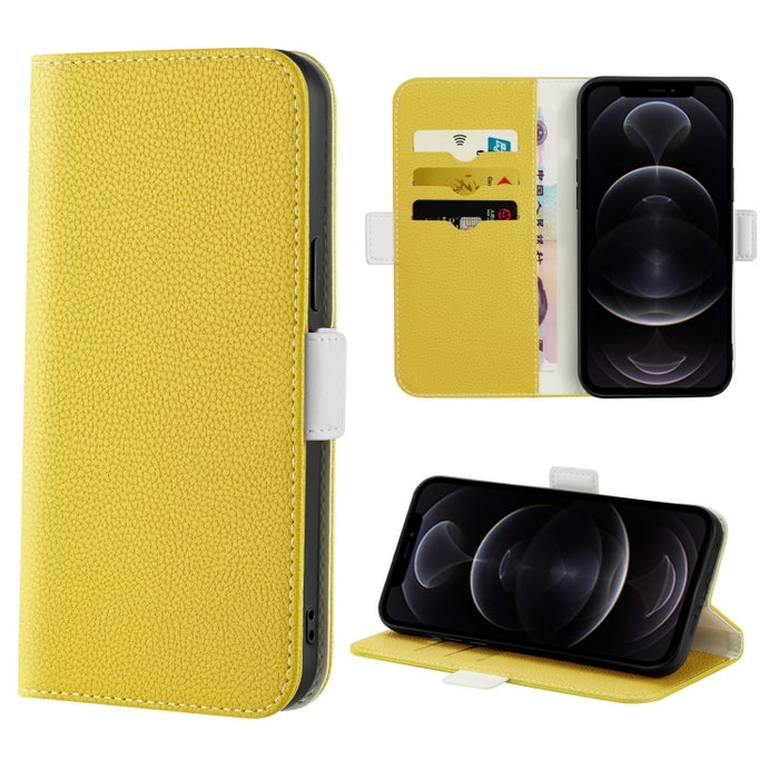 Estuche para teléfono de cuero con textura de lichi color caramelo