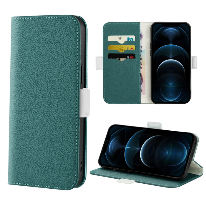 Estuche para teléfono de cuero con textura de lichi color caramelo