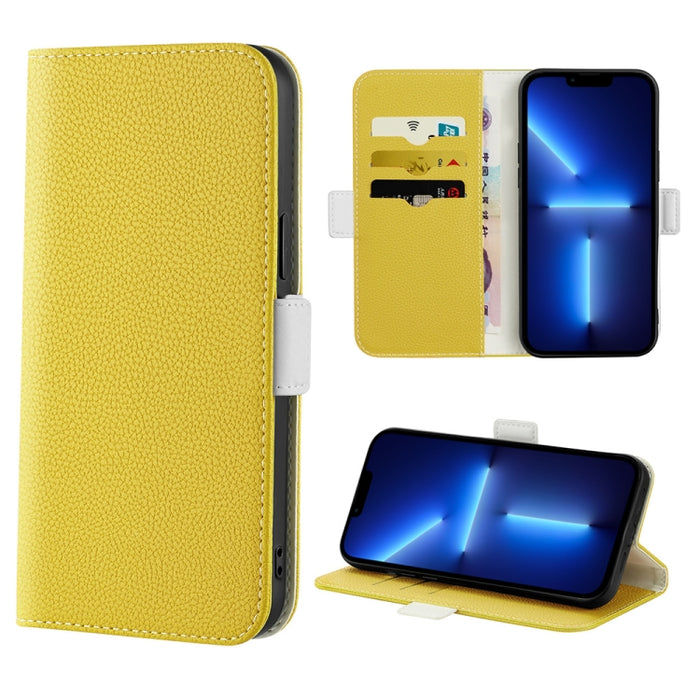 Estuche para teléfono de cuero con textura de lichi color caramelo